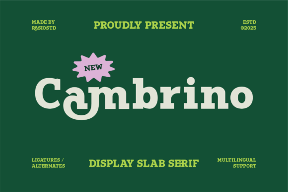 Cambrino Font: Bold Slab Serif for Campaign Headlines