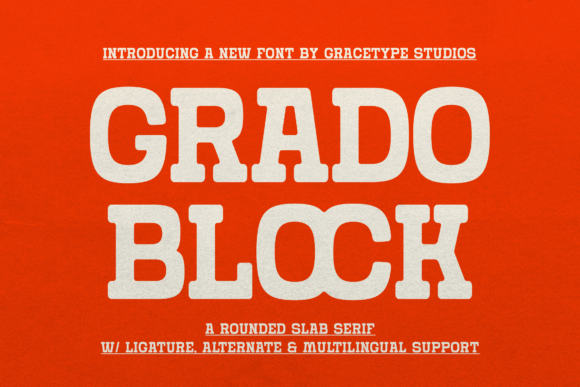 Grado Block Font: Bold Slab Serif for Editorial Design
