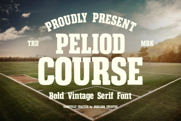 Peliod Course Font: Vintage Athletic Style for Campaigns